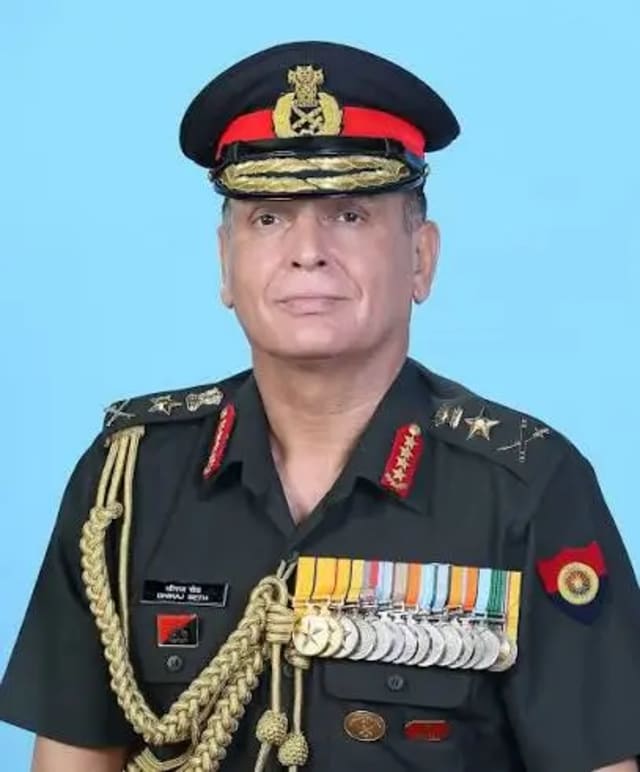 Indian Army Chief General Dhiraj Seth in military uniform during an official engagement