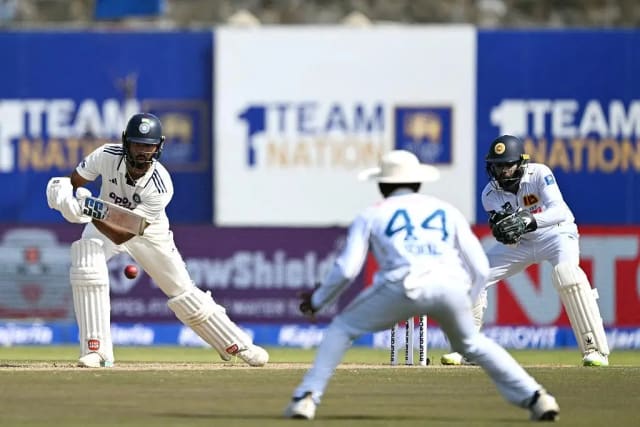 Devdutt Padikkal celebrates after scoring 167 against Sri Lanka in the Galle Test