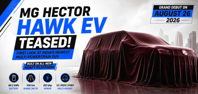 MG new seven seater electric SUV launching in India on August 26 2026