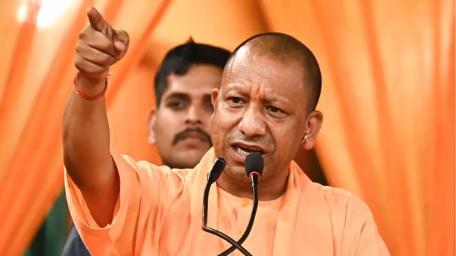 Uttar Pradesh Chief Minister Yogi Adityanath addresses PRD personnel during a conference in Gorakhpur on August 18, 2026.