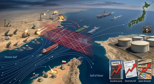 Gulf shipping vessels amid rising UAE-Iran missile and maritime security tensions.