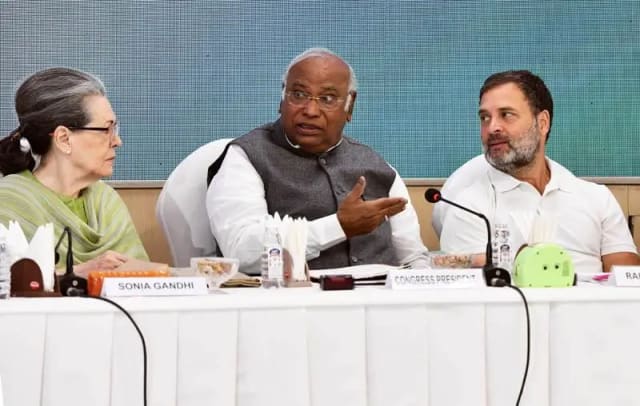 Rahul Gandhi attends a Congress Working Committee meeting in New Delhi.