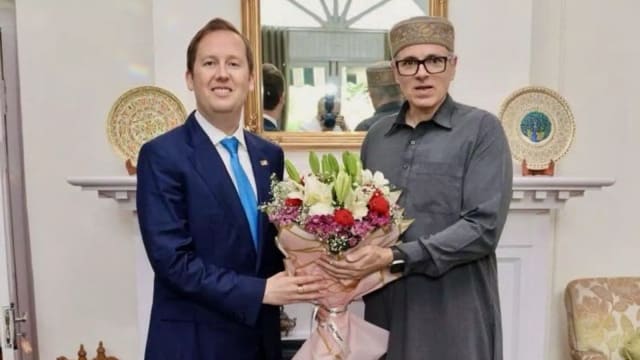 Sergio Gor meets Omar Abdullah in Srinagar during his Jammu and Kashmir visit.