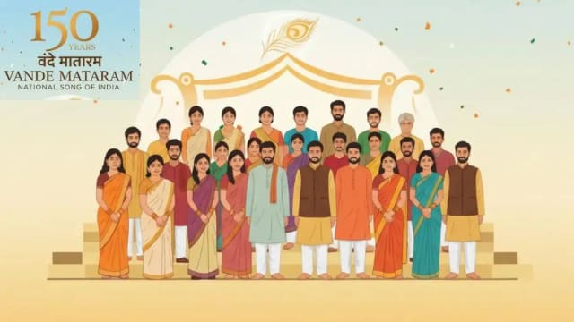 Vande Mataram 150th anniversary commemoration in India.