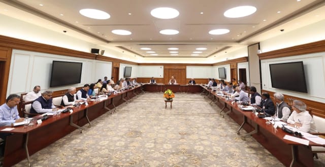 Prime Minister Narendra Modi chairing the third high-level meeting with Government of India Secretaries.