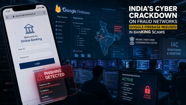 AI-generated illustration showing a smartphone phishing scam and cybersecurity investigation.