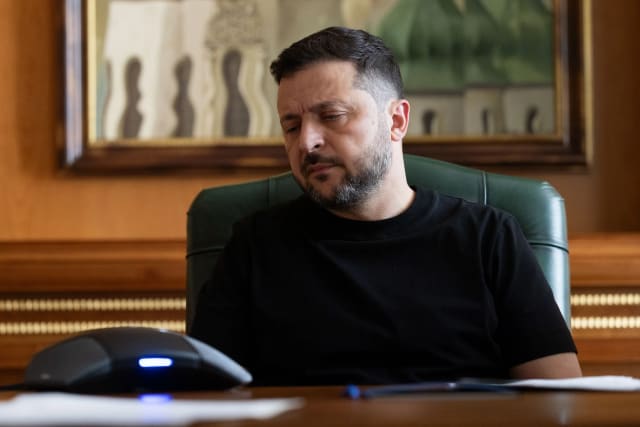 Ukrainian President Volodymyr Zelenskyy in a file photograph following a deadly Russian drone attack in Ukraine.