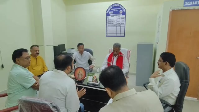 Ashok Singhal inspects 50-bed Ayurvedic Hospital at Chiram Chapori in Majuli