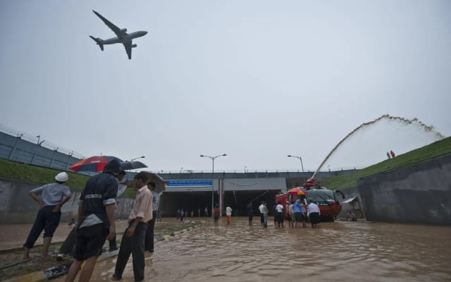 Waterlogging at Delhi IGI Airport after heavy rain