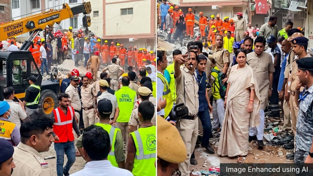 Rescue Operation Underway After Five-Storey PG Building Collapses in Delhi's Satya Niketan - NationPath Image