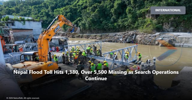 Nepal Flood Toll Hits 1,380, Over 5,500 Missing as Search Operations Continue - NationPath Image