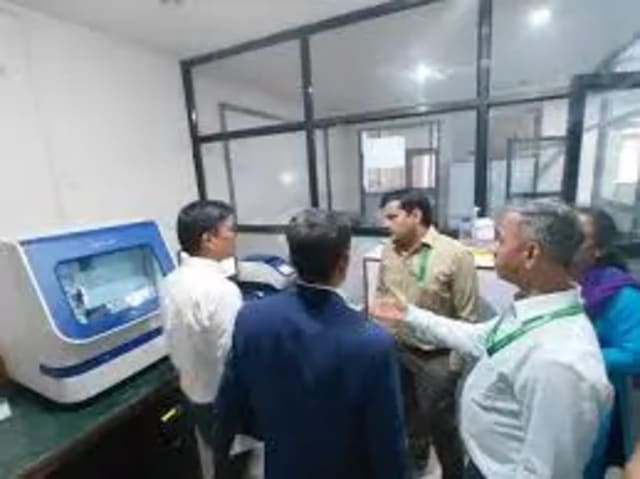 Indian forensic team processing DNA samples during assistance operations in Nepal.
