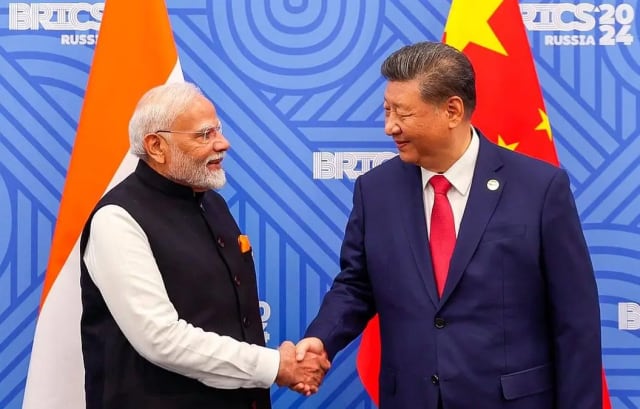 Prime Minister Narendra Modi and Chinese President Xi Jinping during India-China diplomatic engagement.