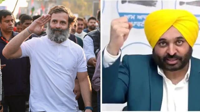 Rahul Gandhi and Punjab Chief Minister Bhagwant Mann amid political controversy over Gulzar Singh's death