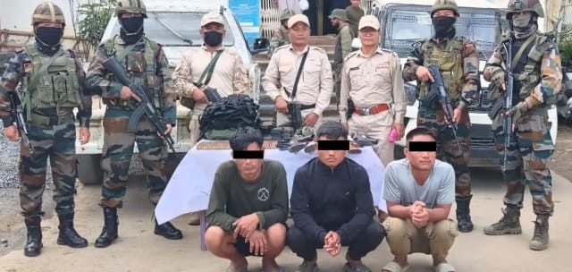 Manipur Police and Assam Rifles operation in Churachandpur after three armed cadres were arrested