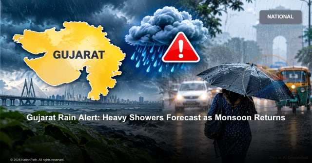 Gujarat Rain Alert: Heavy Showers Forecast as Monsoon Returns - NationPath Image