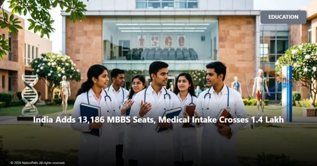 Indian medical students and medical college campus as MBBS seats increase for 2026–27