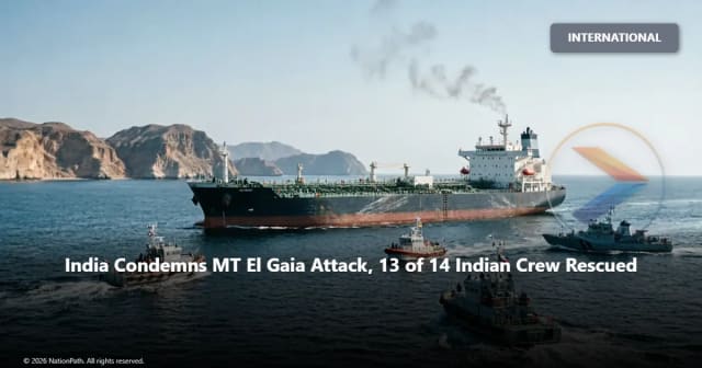 MT El Gaia commercial vessel off Oman with rescue boats during search and rescue operation