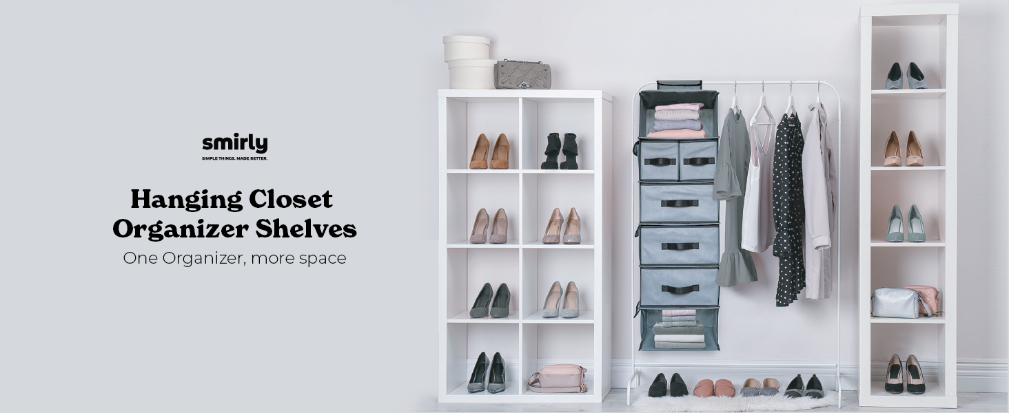 6 Shelf Hanging Closet Organizer Gray - Room Essentials™ : Target