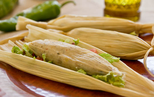 Fresh Corn Tamales with Chanterelles