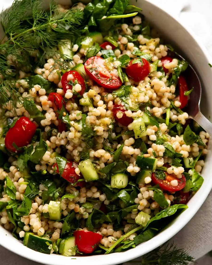 Spicy Pearl Couscous Salad