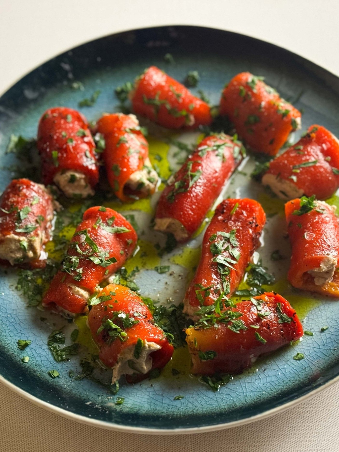 Roasted Pepper Rolls Stuffed With Tuna