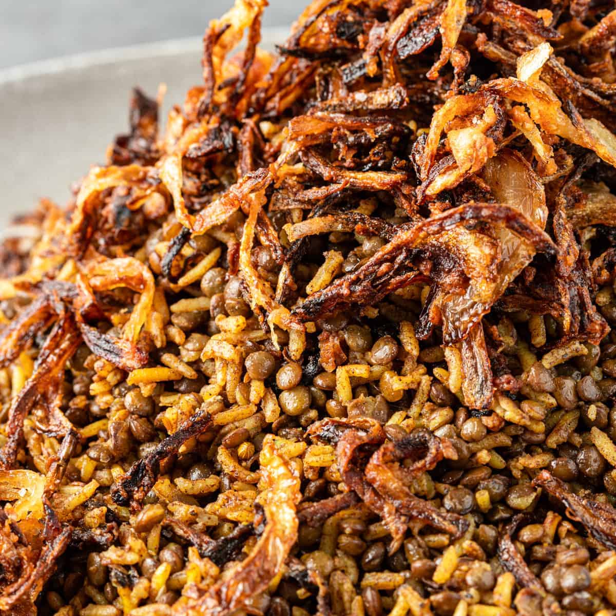 Middle Eastern Spiced Lentil and Rice (Mejadra)
