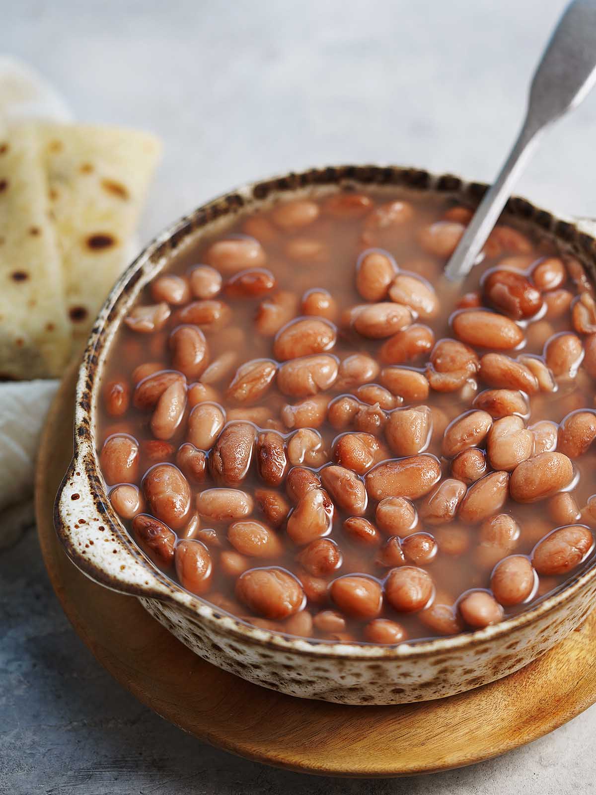 Frijoles de Olla (Cooked Mexican pinto beans)