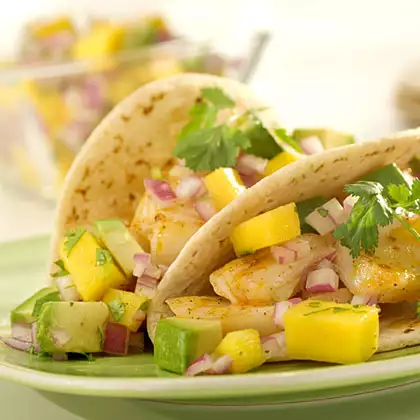 Fish Tacos With Avocado-Mango Salsa