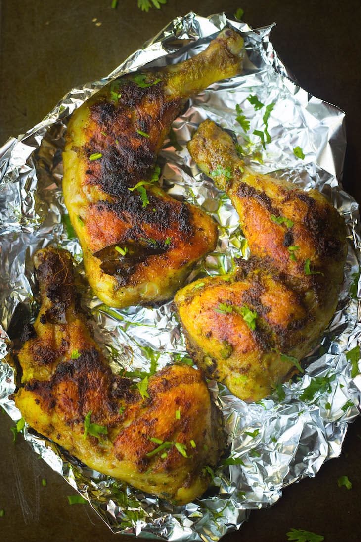 Indian Pan Fried Chicken With Green Herbs