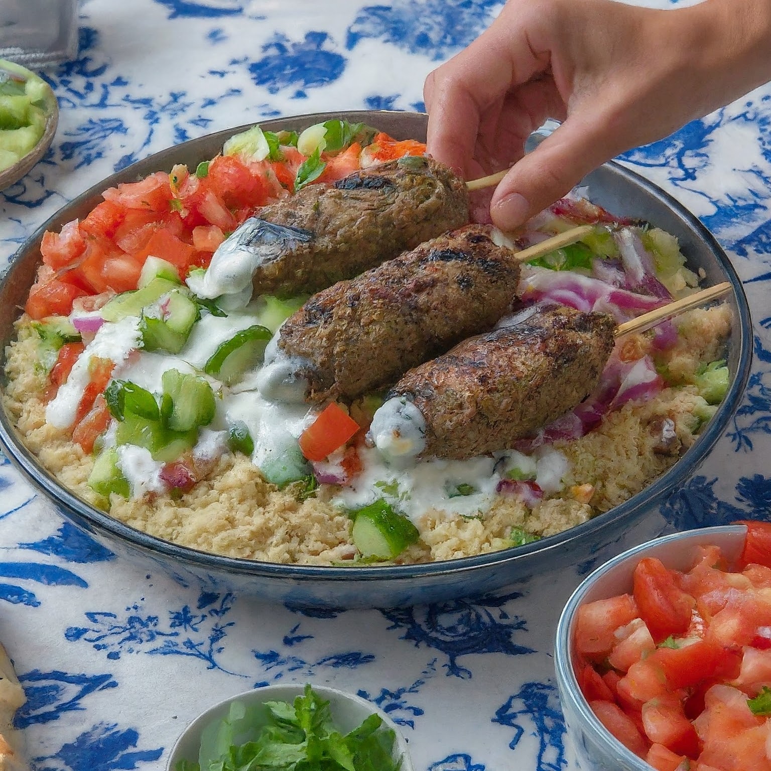 Lamb Koftas with Yoghurt Dressing