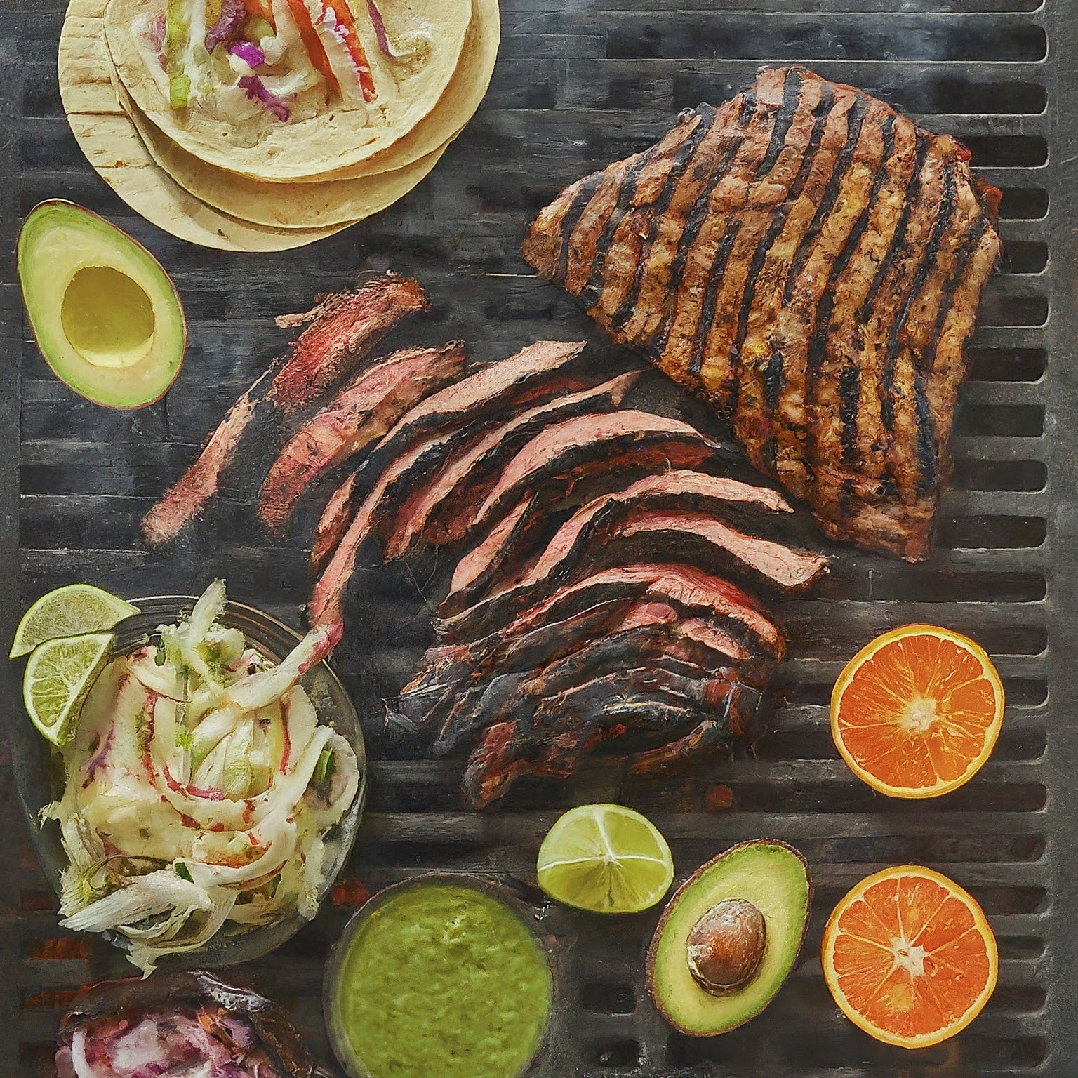Steak With Colombian Green Sauce (Carne Asada)