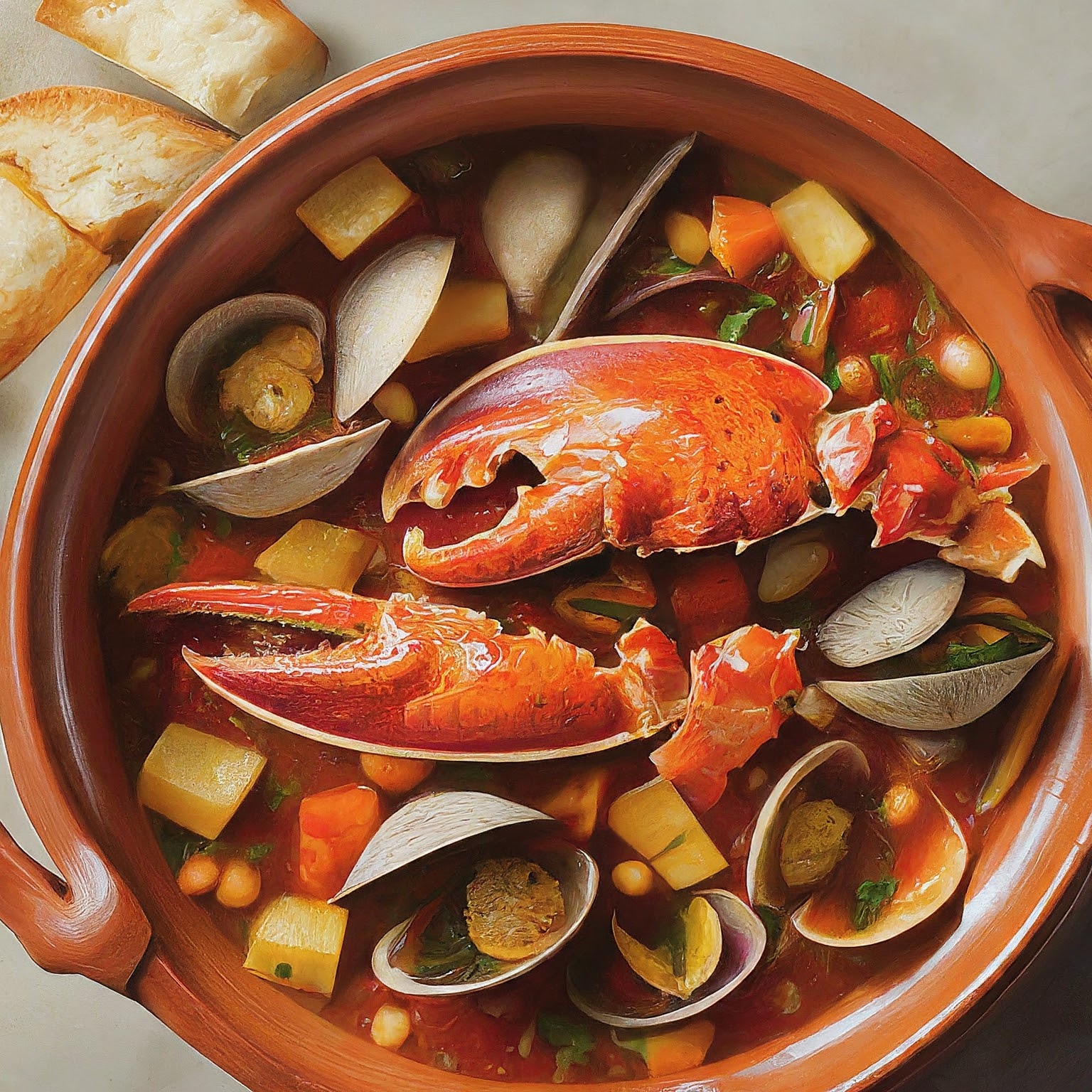 Catalan Stew with Clams and Lobster