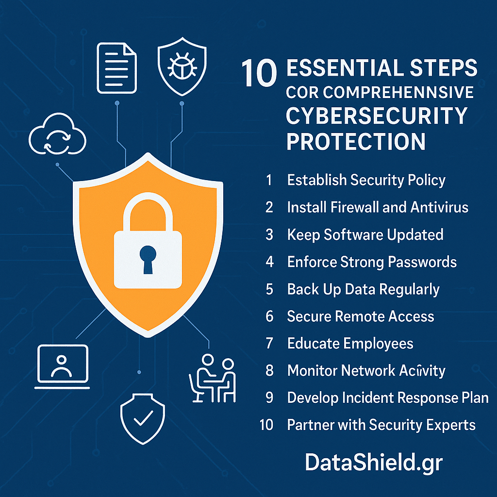 10 Απαραίτητα Βήματα για Ολοκληρωμένη Προστασία της Επιχείρησής σας από Κυβερνοεπιθέσεις