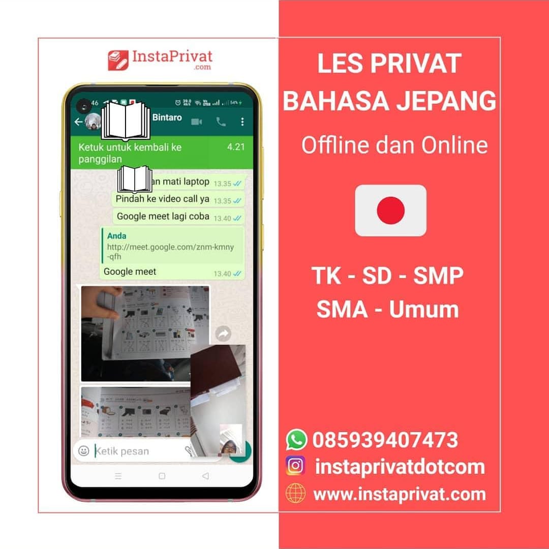 Les privat bahasa jepangdi Tangerang dan Bintaro offline dan online