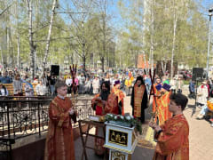 В 79-ю годовщину Победы в Великой Отечественной войне епископ Новокузнецкий и Таштагольский Владимир совершил молебен