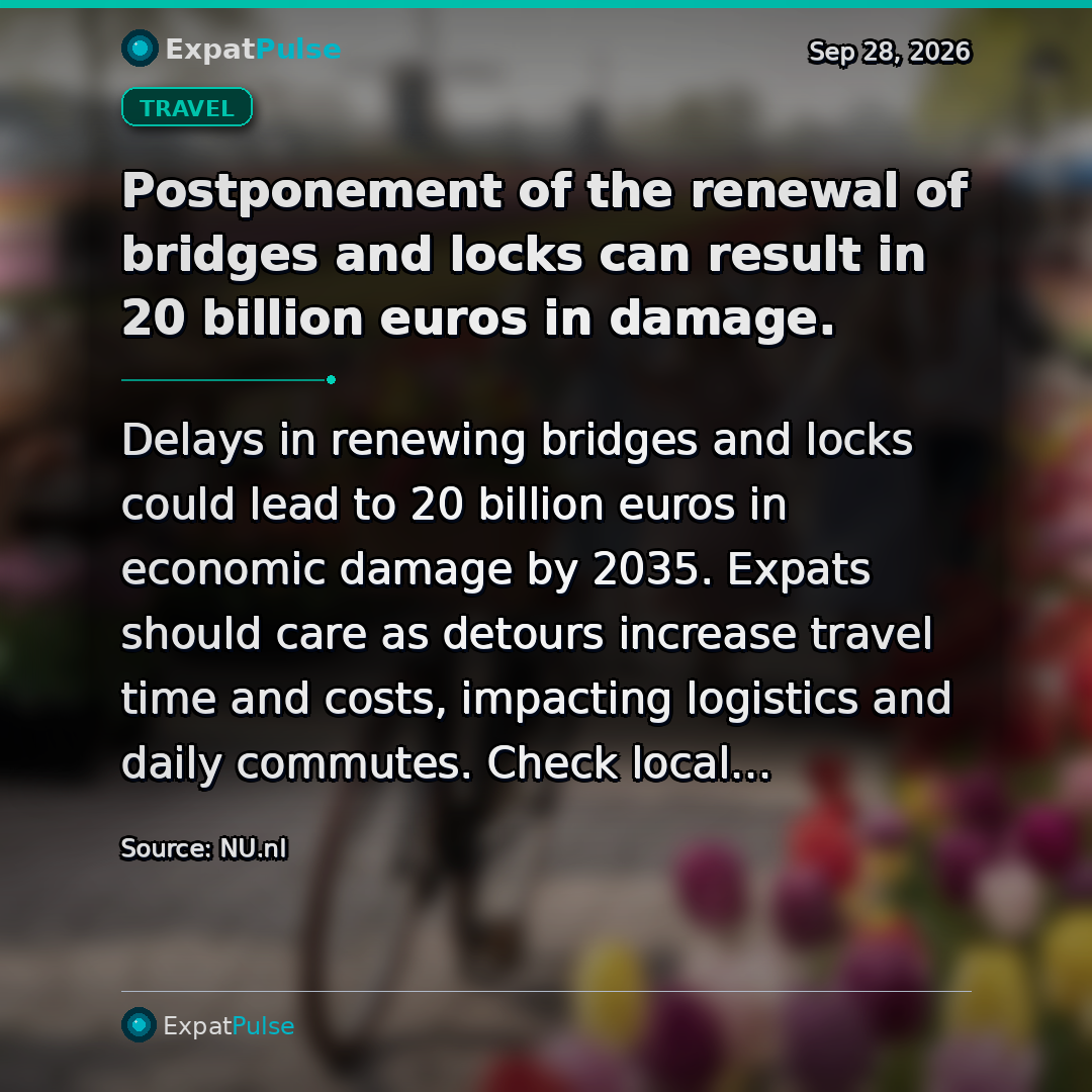 Postponement of the renewal of bridges and locks can result in 20 billion euros in damage.