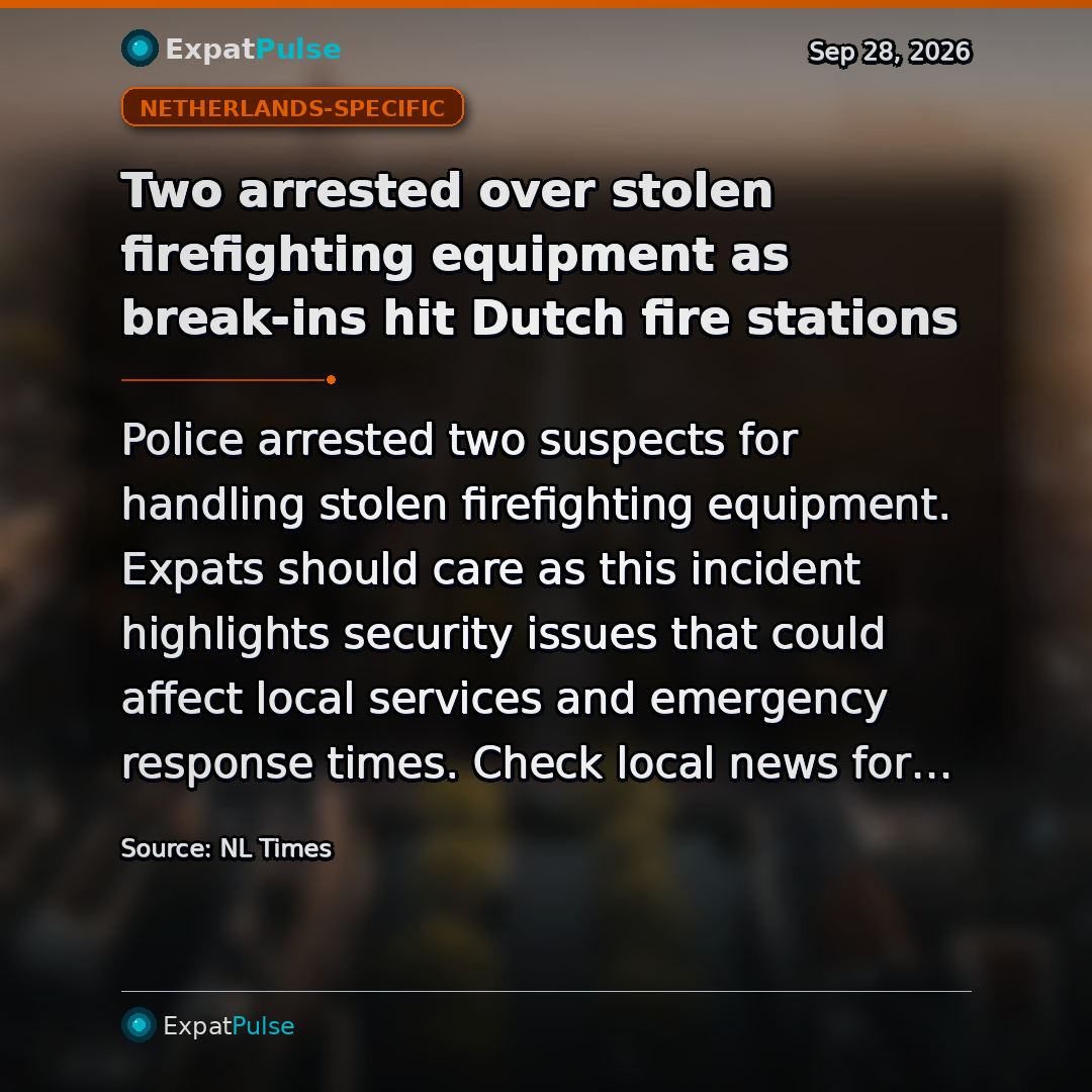 Two arrested over stolen firefighting equipment as break-ins hit Dutch fire stations