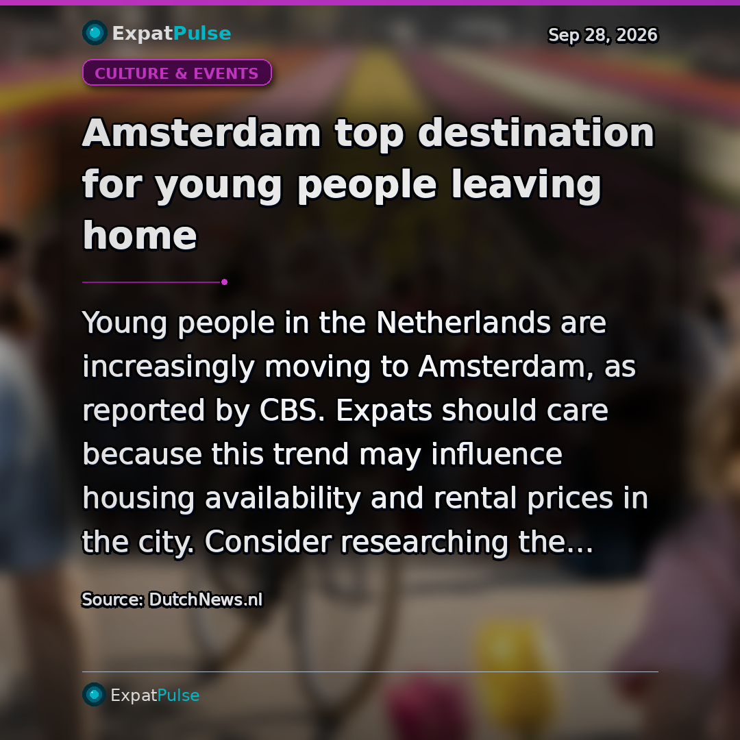 Amsterdam top destination for young people leaving home