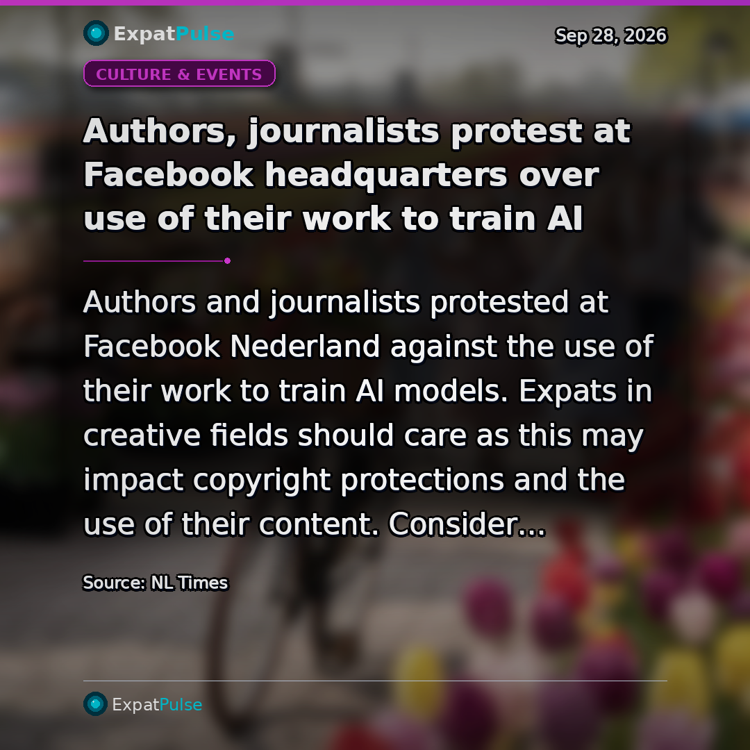 Authors, journalists protest at Facebook headquarters over use of their work to train AI