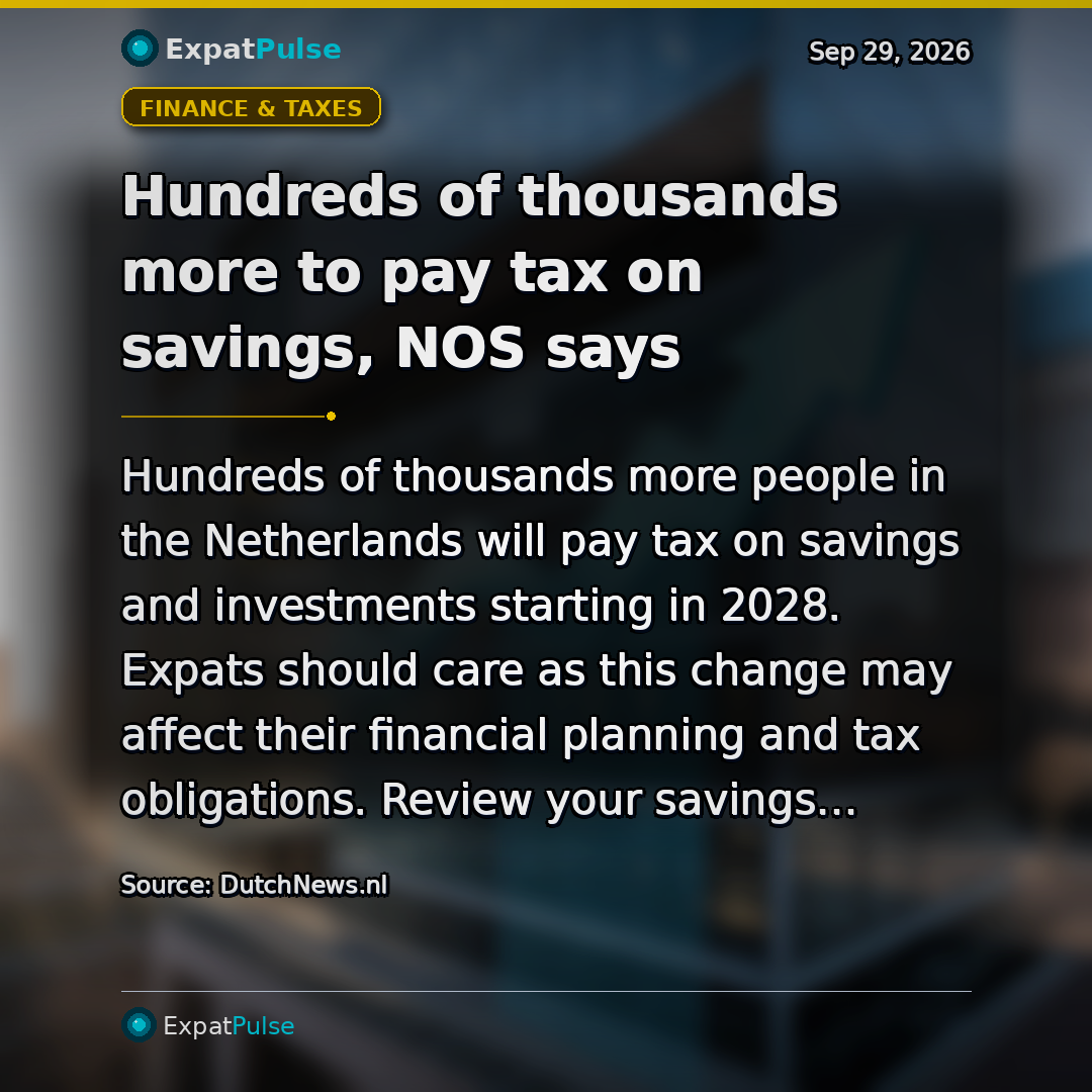Hundreds of thousands more to pay tax on savings, NOS says