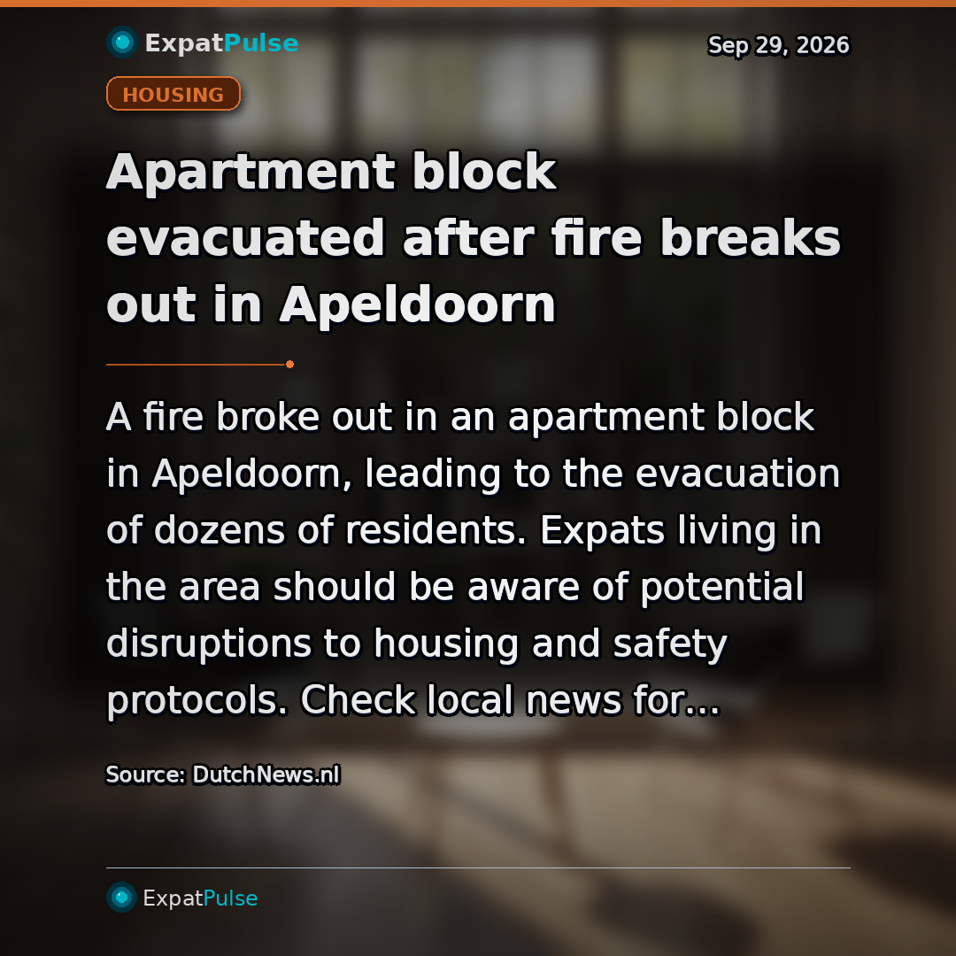 Apartment block evacuated after fire breaks out in Apeldoorn