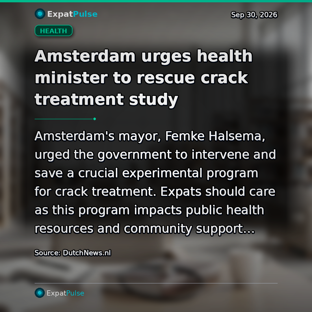 Amsterdam urges health minister to rescue crack treatment study
