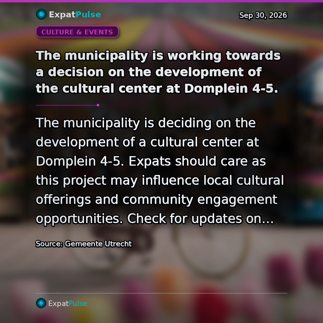 The municipality is working towards a decision on the development of the cultural center at Domplein 4-5.