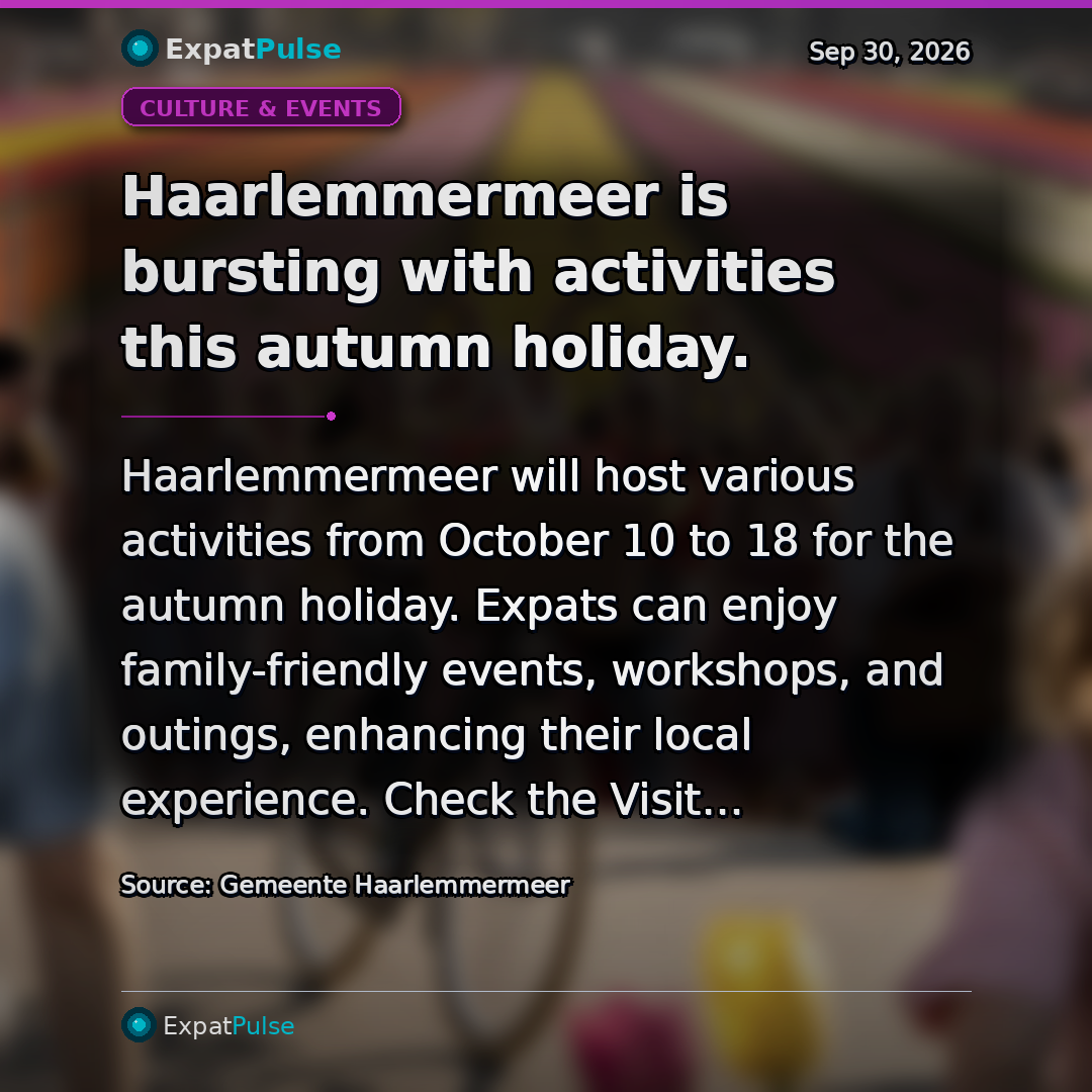 Haarlemmermeer is bursting with activities this autumn holiday.