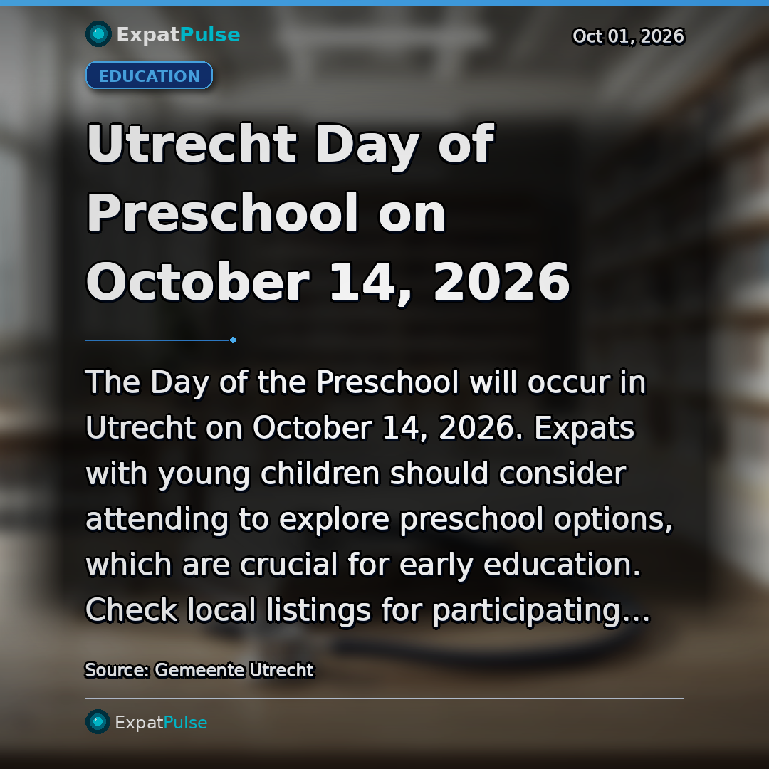 Utrecht Day of Preschool on October 14, 2026