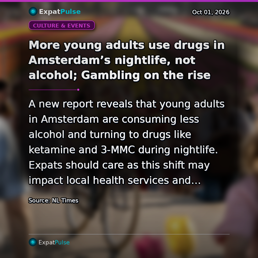 More young adults use drugs in Amsterdam’s nightlife, not alcohol; Gambling on the rise