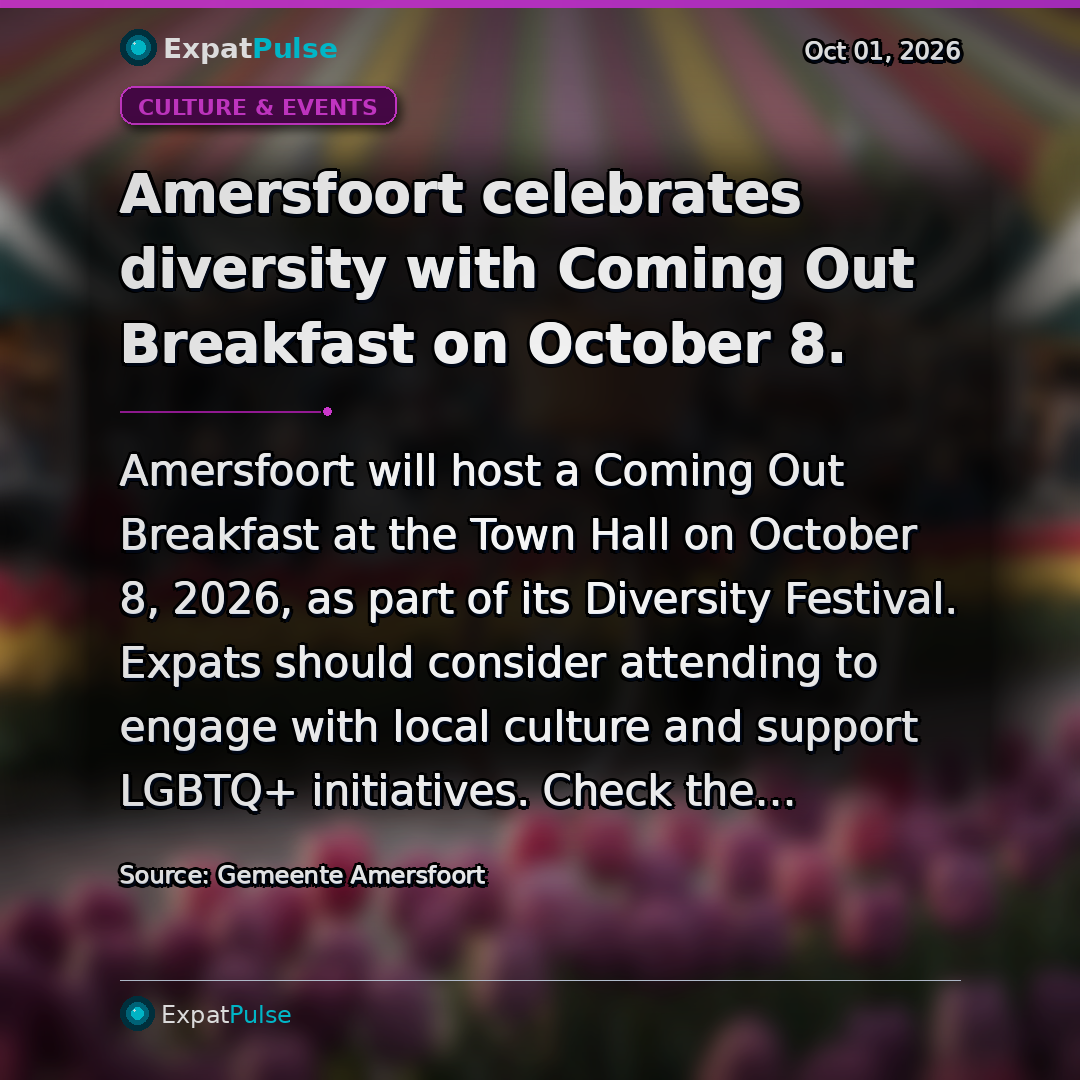Amersfoort celebrates diversity with Coming Out Breakfast on October 8.