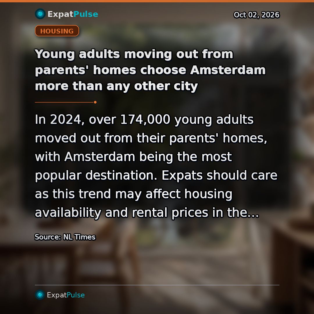 Young adults moving out from parents' homes choose Amsterdam more than any other city