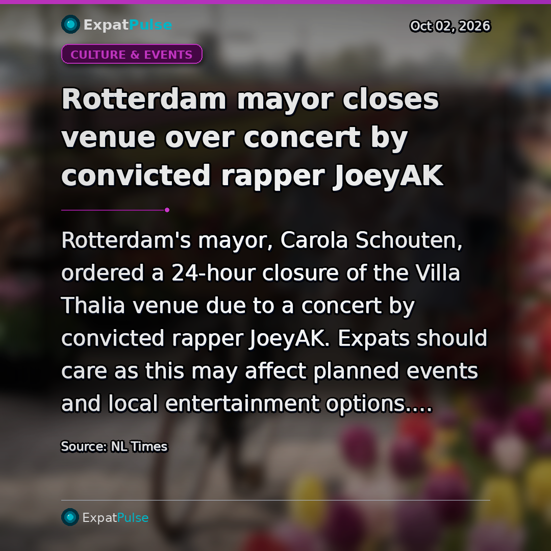 Rotterdam mayor closes venue over concert by convicted rapper JoeyAK